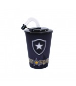 Copo 3D plastico com canudo 450ml - Botafogo